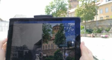 Der Markgrafenbrunnen mit Schlossturm1920 und 2020 - ab jetzt verfügbar in der "Future History"-App | Foto: Bayreuth Marketing & Tourismus GmbH