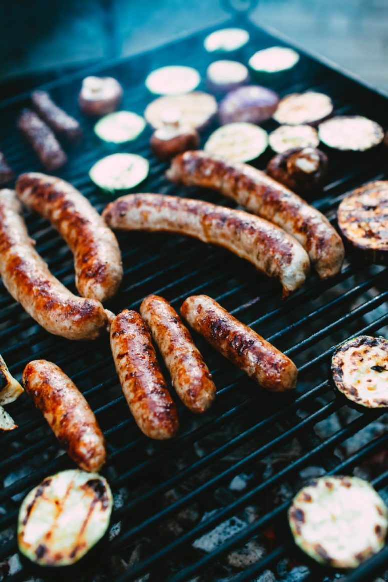 Bayreuther Bratwürste auf dem Grill 