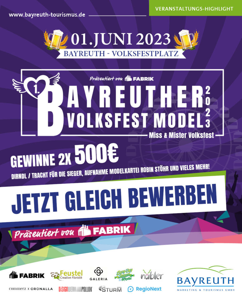 1. Bayreuther Volksfest Model 2023 Plakat
