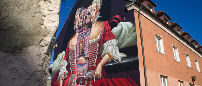 Mural der Wilhelmine in der Badstraße